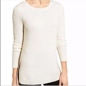 Athleta Merino Honeycomb sweater ecru size S